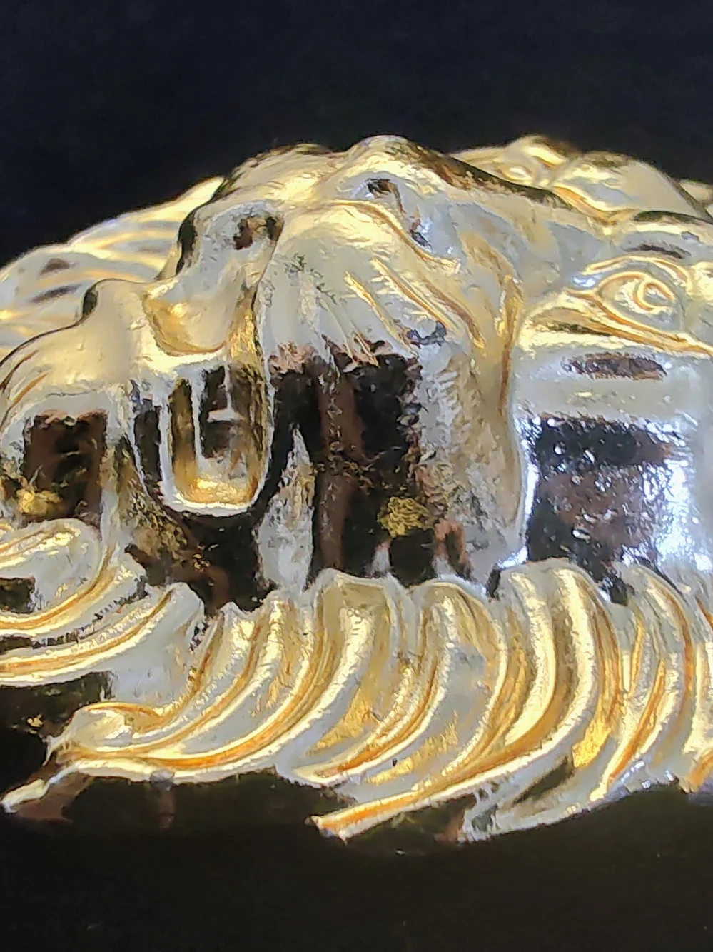 Gold Lion Head Pendant Large